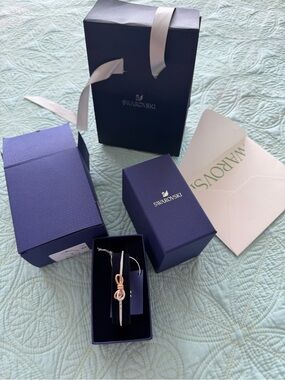 Swarovski Rose Gold and Silver Knot Bracelet with Sparkle Accents
